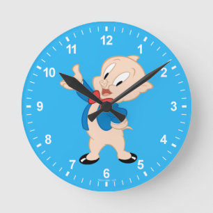 Porky Pig   Classic Pose Round Clock