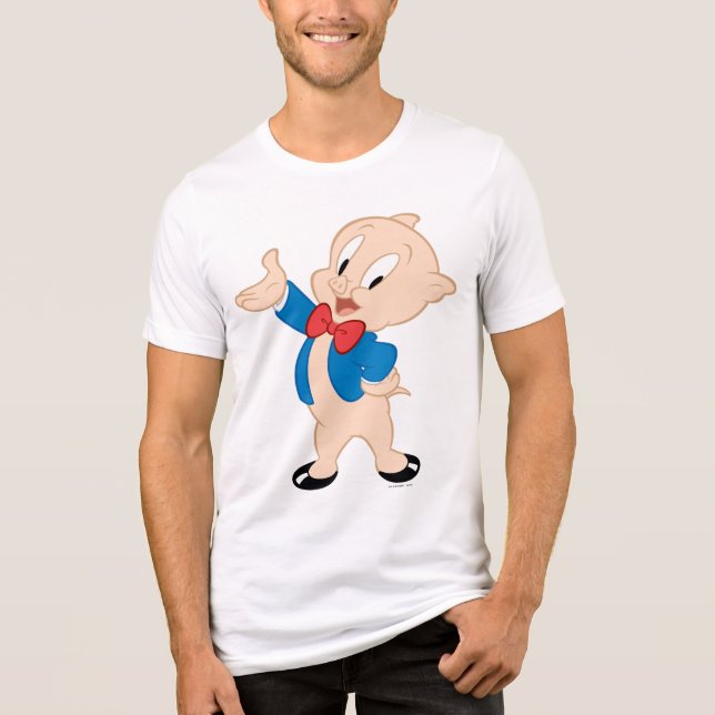 Porky Pig | Classic Pose Tri-Blend Shirt (Front)