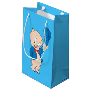 Porky Pig Waving Hat Small Gift Bag
