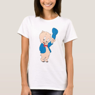 Porky Pig   Waving Hat T-Shirt