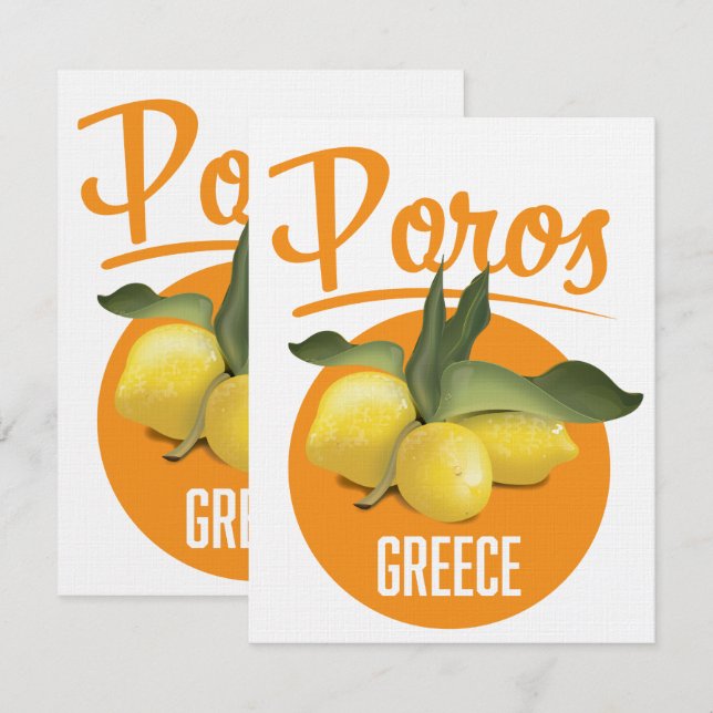 Poros Greece travel poster Art Print (Front/Back)