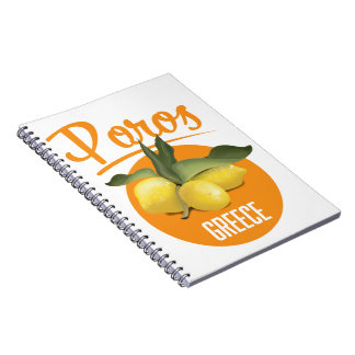 Poros Greece travel poster Art Print Notebook