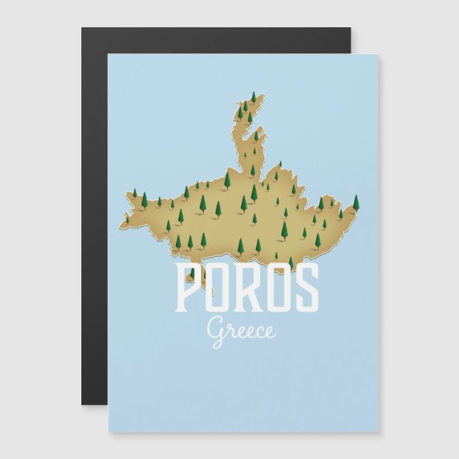 Poros Greek Map Illustrated travel poster (Front/Back)