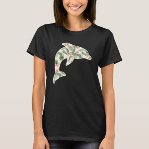 Porpoise Flower Girl Print Floral Fish Hawaiian Wo T-Shirt