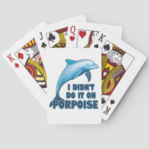 Porpoise Funny animal pun Playing Cards
