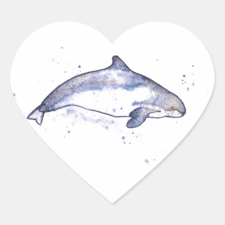 Porpoise Illustration Heart Sticker