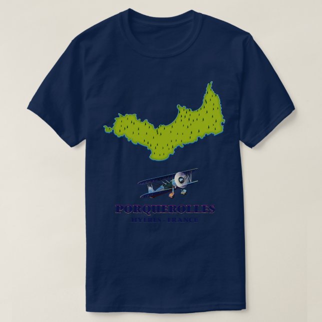 Porquerolles France island travel map T-Shirt (Design Front)