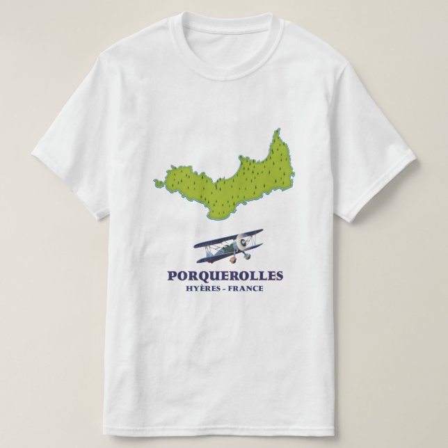 Porquerolles France island travel map. T-Shirt (Design Front)
