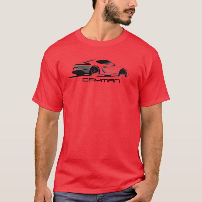 Porsche 718 Cayman Illustration Sketch Premium T-Shirt (Front)
