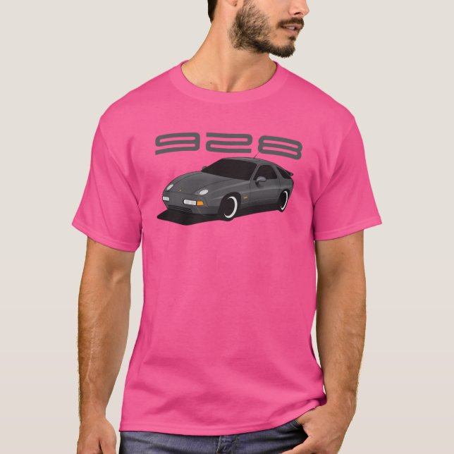 Porsche 928 Illustration grey Premium T-Shirt (Front)