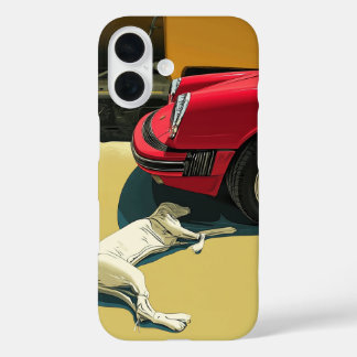 Porsche and dog iPhone 16 case