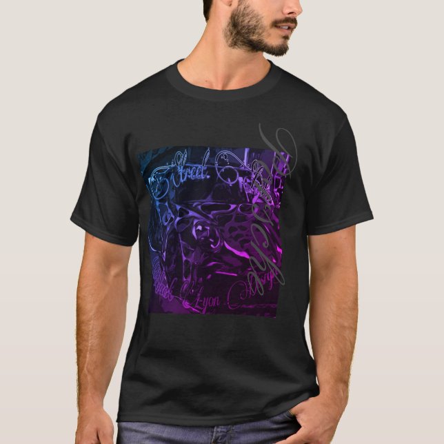 Porsche Black Lyon design Street art 7 T-Shirt (Front)