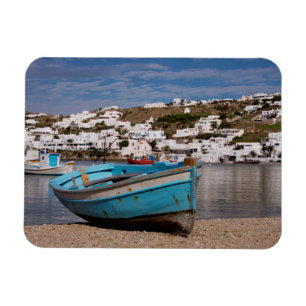 Port and harbour area with Greek fishing boats Magnet