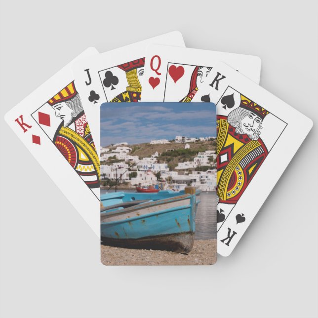 Port and harbour area with Greek fishing boats Playing Cards (Back)