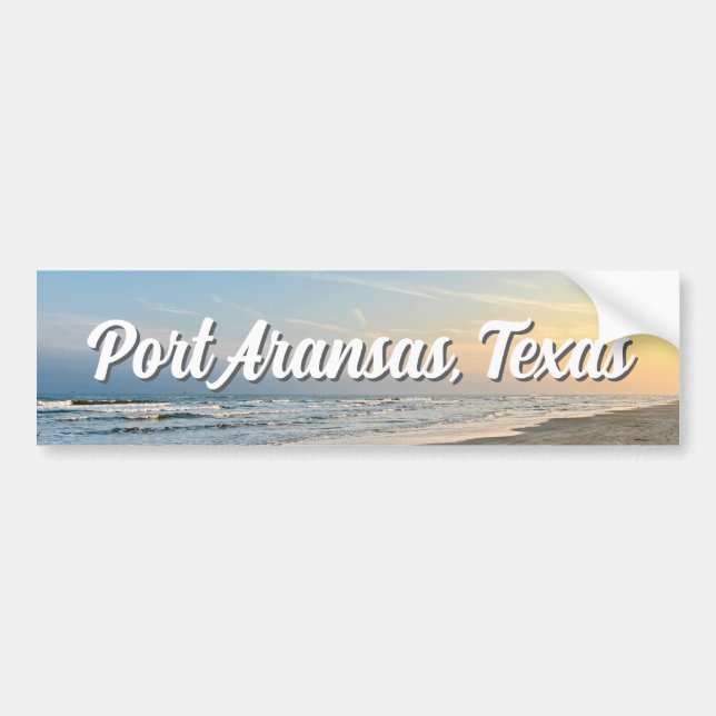 Port Aransas Beach Sunset Texas Photography Bumper Sticker (Front)