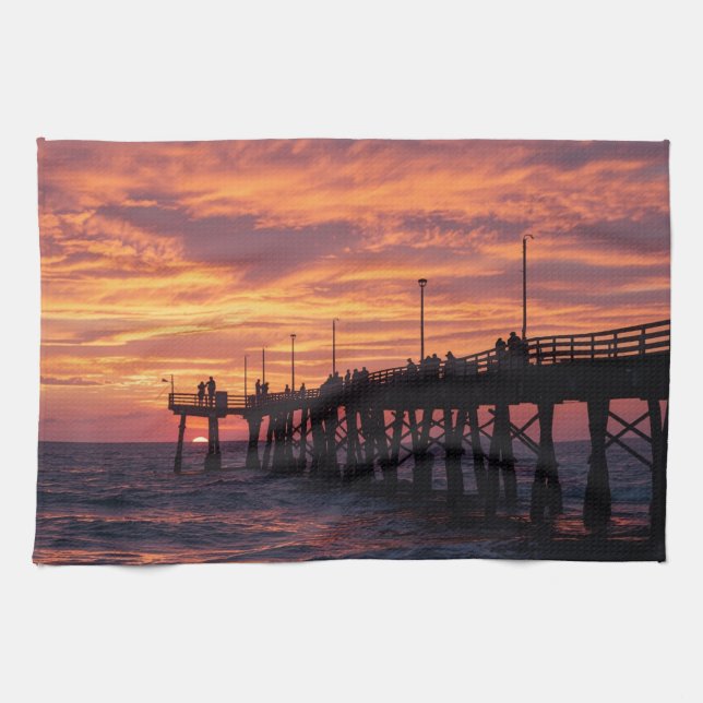 Port Aransas Beach Towel - Gulf Coast Sunset  (Horizontal)