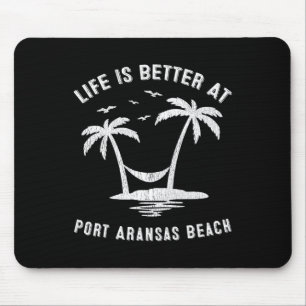 Port Aransas Family Vacation Vintage Texas Beach Mouse Mat