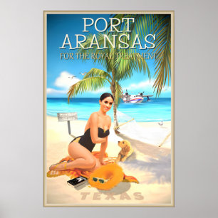 Port Aransas Mustang Island Texas Travel Poster