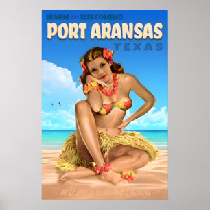 Port Aransas Mustang Island Texas Travel Poster