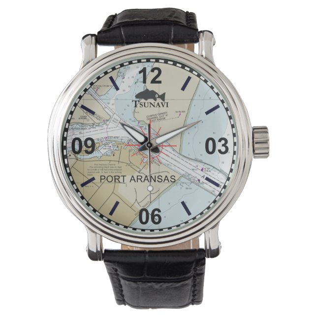 Port Aransas Nautical Chart Watch (Front)