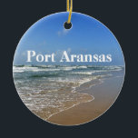 Port Aransas Texas Beach Photo Custom Christmas Ceramic Tree Decoration<br><div class="desc">Lovely seaside photograph of Port Aransas Beach in Texas. A great gift for a Texan who loves Mustang Island in the summer. An ocean vacation in the sea and sun is just what everybody needs.</div>