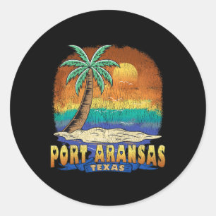 Port Aransas Texas Vintage Distressed Souvenir Classic Round Sticker