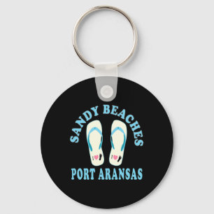 Port Aransas Vacation Sandy Beaches I Heart Flip F Key Ring