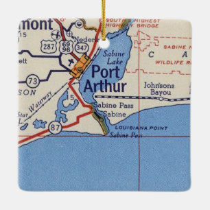 Port Arthur Vintage Map Ceramic Ornament