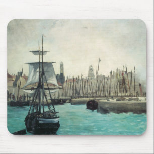 Port at Calais by Manet, Vintage Impressionism Art Mouse Mat