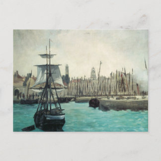 Port at Calais by Manet, Vintage Impressionism Art Postcard