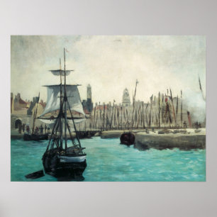 Port at Calais by Manet, Vintage Impressionism Art Poster