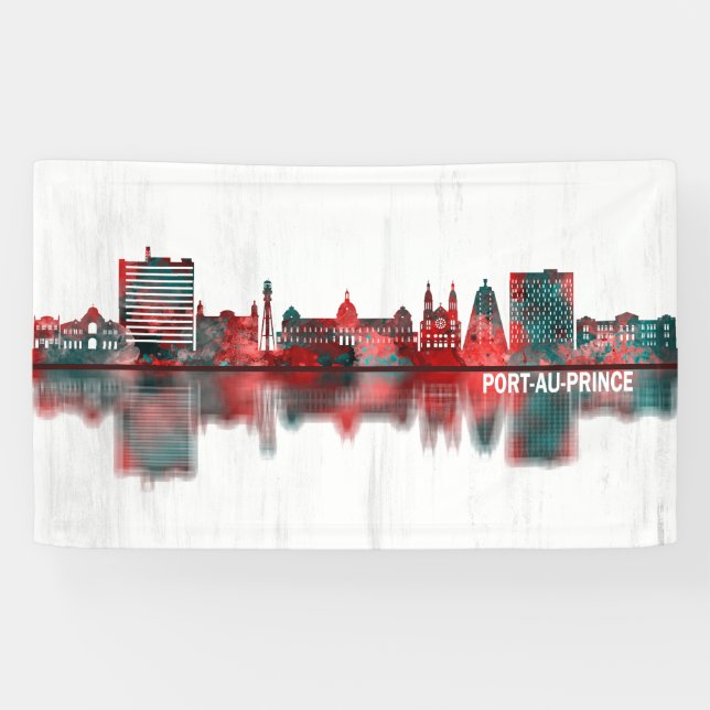 Port-Au-Prince Haiti Skyline Banner (Horizontal)