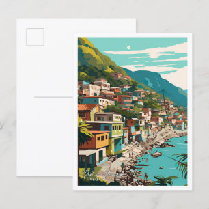 Port-au-Prince Haiti Vintage Travel Illustration Postcard