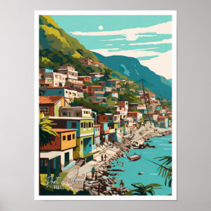 Port-au-Prince Haiti Vintage Travel Illustration Poster