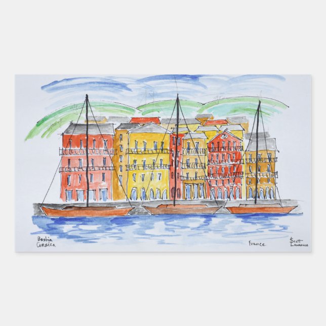 Port, Bastia | Corsica, France Rectangular Sticker (Front)