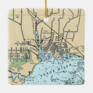 Port Charlotte Florida Chart Ceramic Ornament