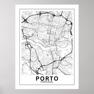 Port City Map Classic Line Poster