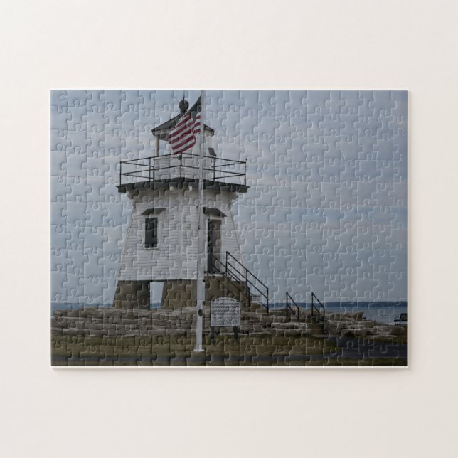 Port Clinton Lighthouse created as a  Jigsaw Puzzle (Horizontal)