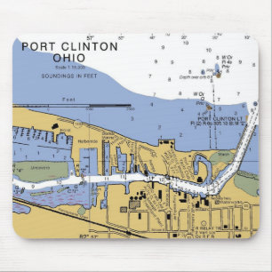 Port Clinton, OH  Erie Nautical Chart Mousepad