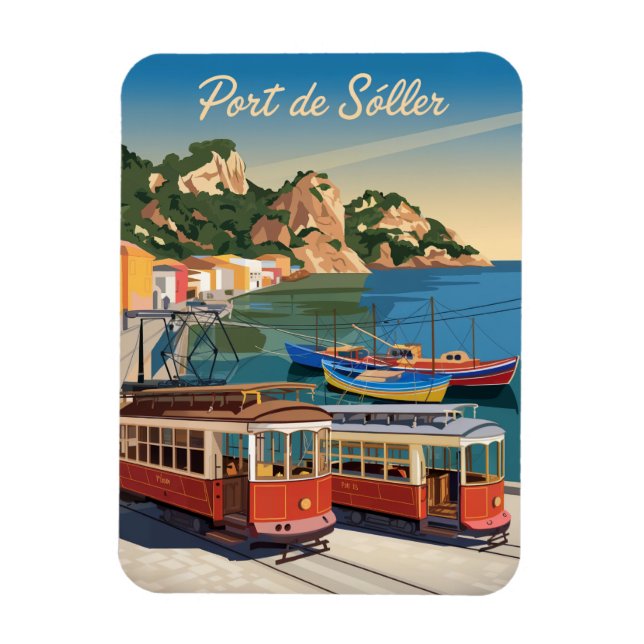 Port de Soller Mallorca Vintage  Magnet (Vertical)