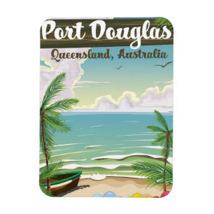 Port Douglas Australia vintage travel poster Magnet