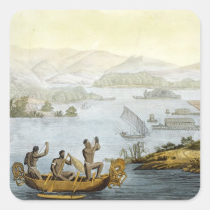 Port Dury, plate 75 from 'Le Costume Ancien et Mod Square Sticker
