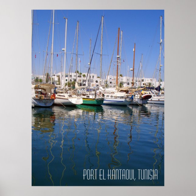 Port el Kantaoui Harbour Boats Tunisia Landscape Poster (Front)