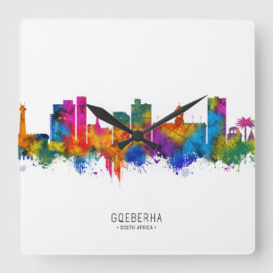 Port Elizabeth South Africa Skyline Square Wall Clock