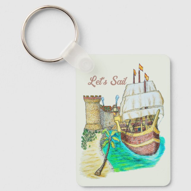 Port Galleon Key Ring (Front)