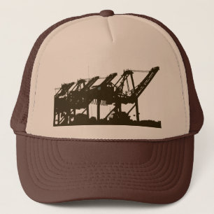 Port Harbror Cranes Brown Hat