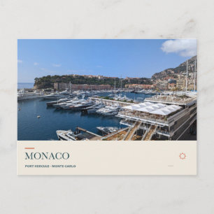 Port Hercule and Monte Carlo, Monaco Postcard