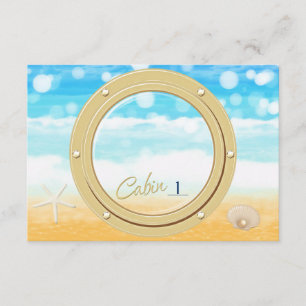 Port hole Beach Cruise Table Seating Number Card