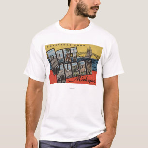 Port Huron, Michigan - Large Letter Scenes T-Shirt