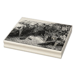 Port Isaac, Cornwall Vintage Sketch Rubber Stamp